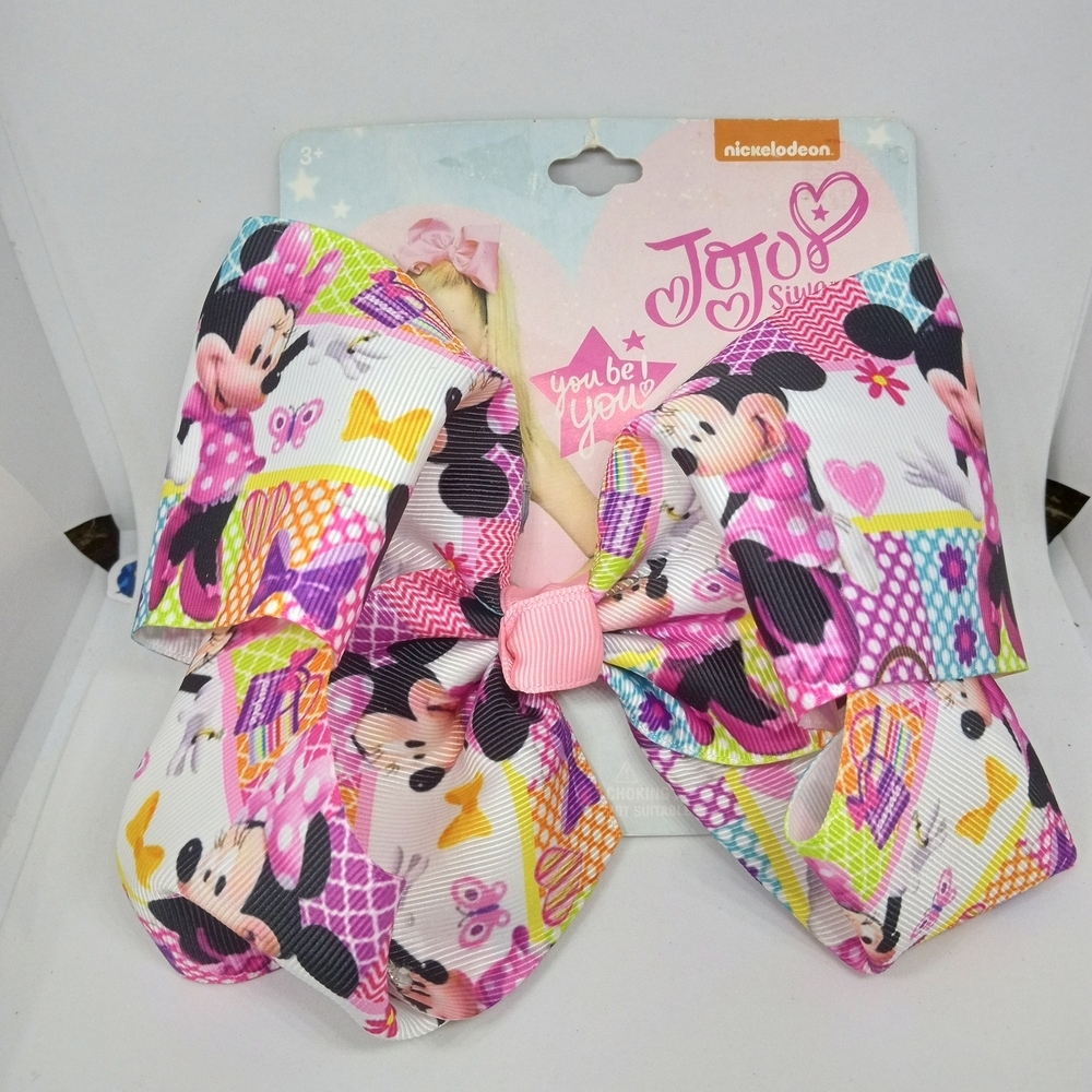 JoJo Siwa Minnie Mouse Hair Bow - Pink, Yellow, and White